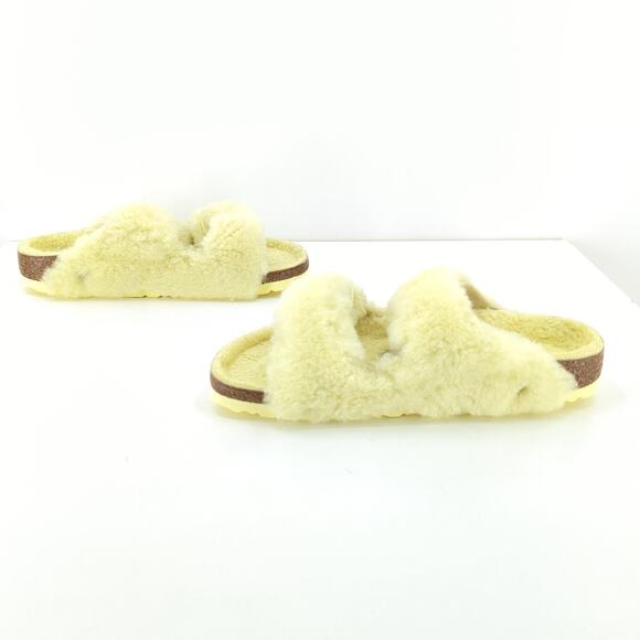 Birkenstock EU 38 L 7 M 5 NARROW Arizona Big Buckle Teddy Sandals Popcorn Yellow main image 7